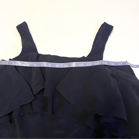 A piece apart Viga cold shoulder silk ruffle top size M blue - Picture 6 of 11